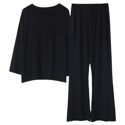 莫代尔长袖薄款宽松大码春秋睡衣