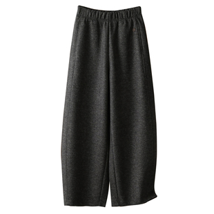 高货正品羊毛香蕉裤女秋冬加厚宽松时尚小弯刀裤洋气休闲镰刀裤子