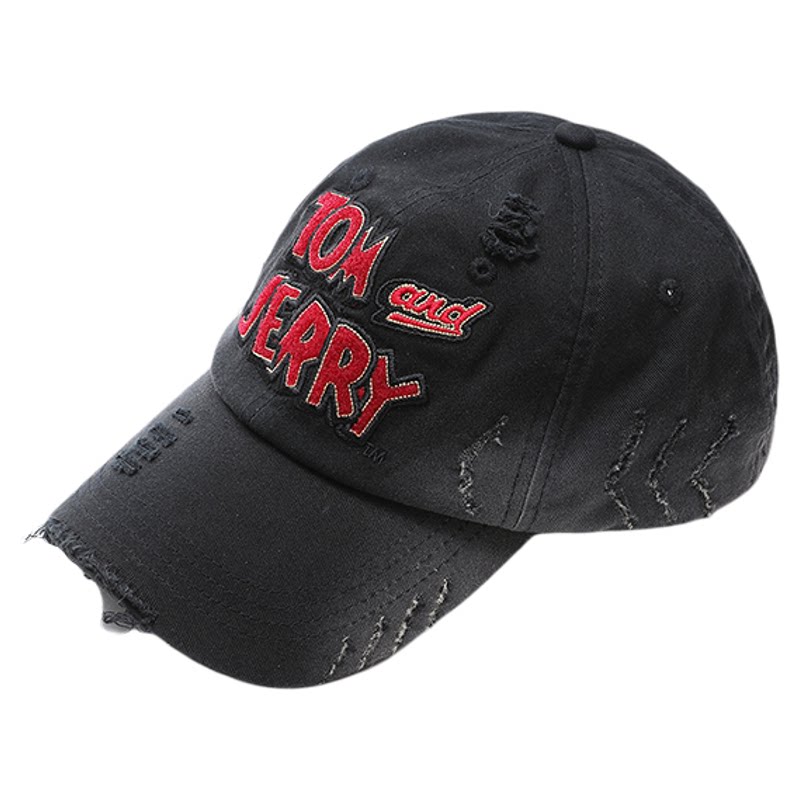 【猫和老鼠联名】BJHG不计后果棒球帽男款新款破洞高街鸭舌帽子女