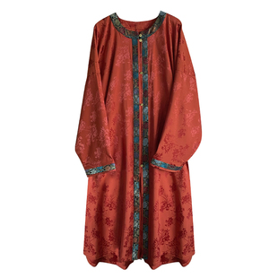 十里七巷 秋意浓 明制圆领汉服万历长衫原创设计春秋通勤对襟衫