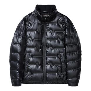 【商场同款】才子立领羽绒服男2025秋冬新款保暖休闲黑色短款外套