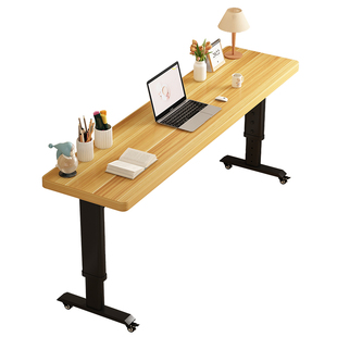 跨床桌实木升降床边桌懒人床上可移动学习办公长方形电脑桌长条桌
