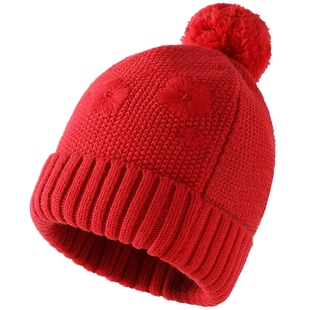 【商场同款】英氏婴儿帽子女童秋冬保暖羊毛帽子百搭休闲毛织帽