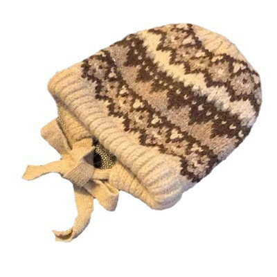 费尔岛风针织帽女冬季保暖巴拉克秋冬帽子冬天毛绒毛线帽防风骑行