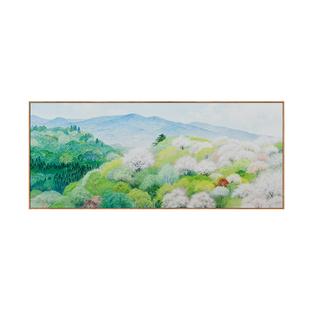 【野地美树子联名】日式原木风客厅沙发背景墙装饰画卧室风景挂画