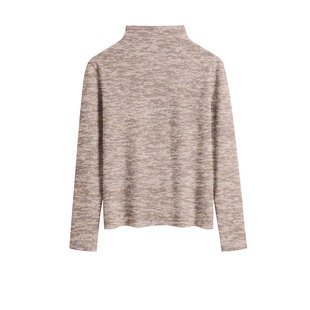 半高领双面德绒保暖打底衫女秋冬内搭长袖t恤女修身时髦洋气上衣