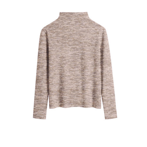 半高领双面德绒保暖打底衫女秋冬内搭长袖t恤女修身时髦洋气上衣