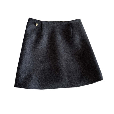 高级感加厚羊毛呢a字半身裙百搭