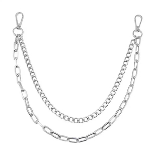 双层金属链条裤链潮嘻哈小众设计裤子挂链朋克牛仔裤腰链包包挂饰