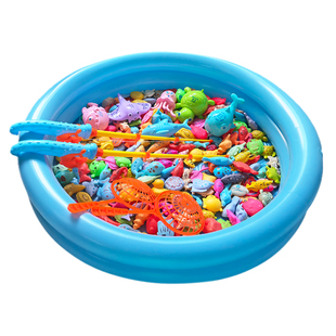 儿童钓鱼玩具池套装益智男孩戏水宝宝捞鱼小孩磁吸鱼竿3岁6岁女孩