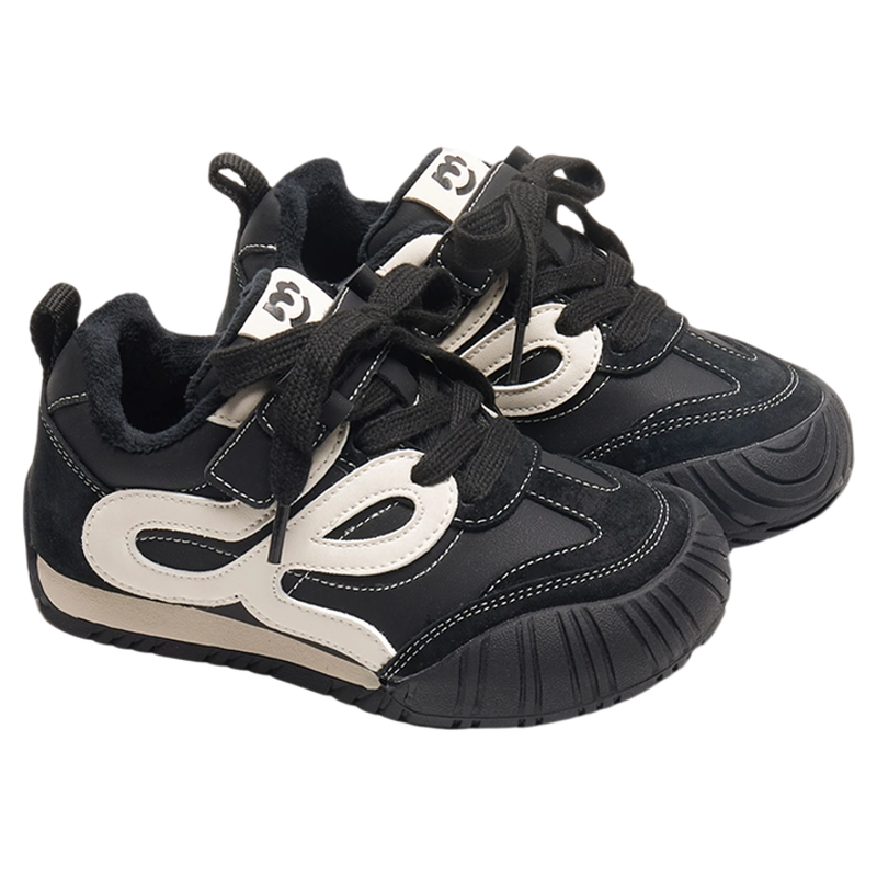 小米步女童运动鞋2025冬新款设计感百搭德训鞋儿童加绒韩版休闲鞋