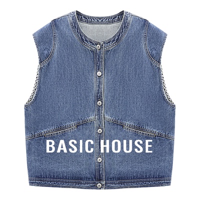 百家好复古牛仔马甲女宽松叠穿