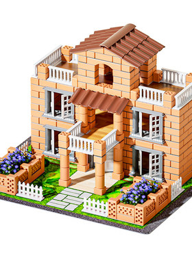小小泥瓦匠建房子手工砖头小屋