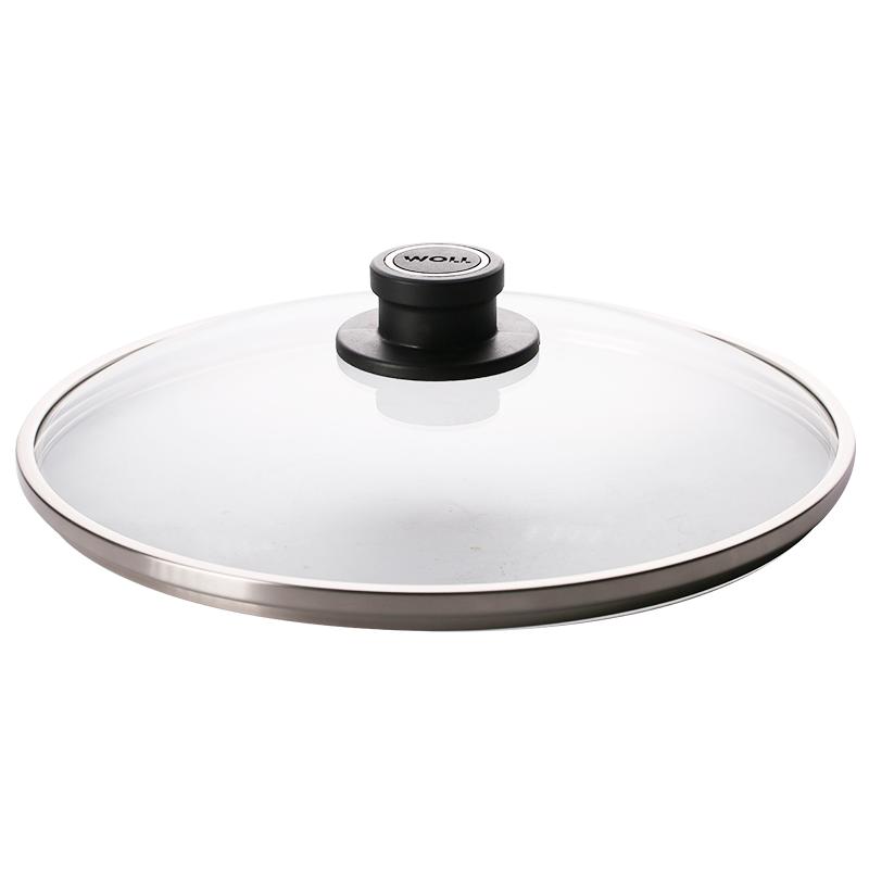 德国WOLL正品锅盖家用炒锅30cm可视钢化玻璃盖子煎汤蒸锅