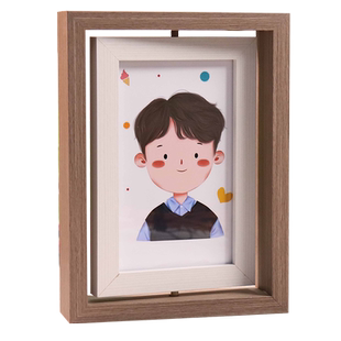 相框摆台旋转双面照片定制打印洗照片做成6寸7寸8寸实木美式木制