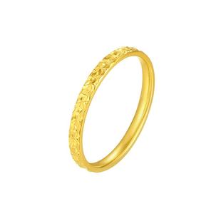 周大生黄金戒指女5G足金爆闪碎碎冰冰碎金金固口手饰女友生日礼物