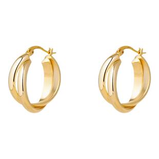 金色圈圈耳环女2026新款爆款几何金属耳钉独特漂亮轻奢高级感耳饰