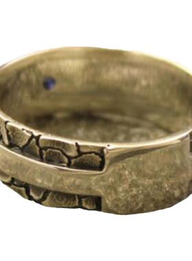 个性天然蓝宝石镶嵌纯银结婚戒指