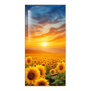 旭日东升玄关挂画日出东方向日葵壁画现代简约奶油风寓意好装饰画