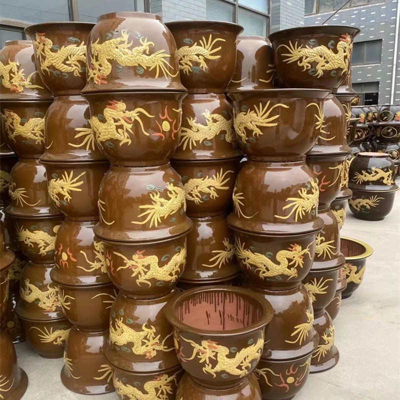 龙缸花盆铁树专用盆特大号陶瓷大缸盆景多肉植物紫砂种菜粗陶花盆