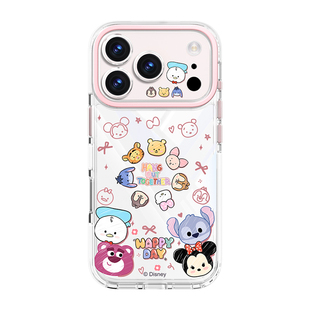 彩边迪士尼适用苹果17pro手机壳透明iPhone17proMax相机ai按键全包保护防摔镜头16pro保护壳pm新款卡通巨好看