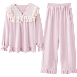 马克公主海岛绒睡衣女款秋冬季甜美公主风薄绒保暖漂亮出门家居服