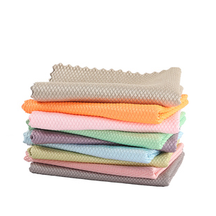 擦玻璃毛巾鱼鳞抹布擦镜子布专用不留水痕不掉毛吸水不沾油洗碗布