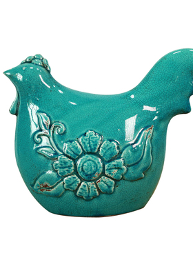 仿古陶瓷动物摆件花瓶花盆摆设