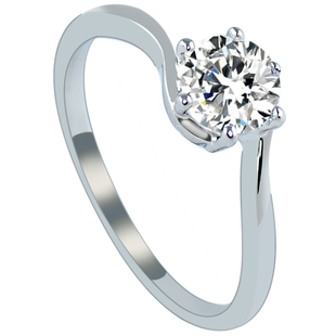 仿真钻石戒指女小众简约潮克拉六爪合金锆石仿莫桑石求婚结婚指环