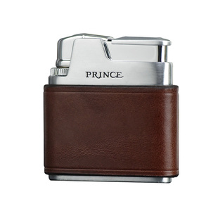 日本Prince王子火机正品充气砂轮式打火机磕头真皮复古送男友礼物