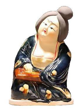 洛阳唐三彩仕女陶俑摆件琴棋书画