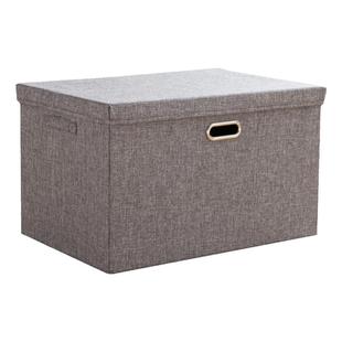 衣服收纳箱棉麻家用布艺整理盒大容量放衣柜可折叠衣物储物筐神器