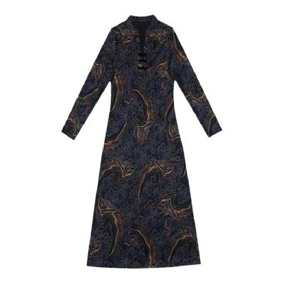 春秋新款改良版旗袍妈妈连衣裙