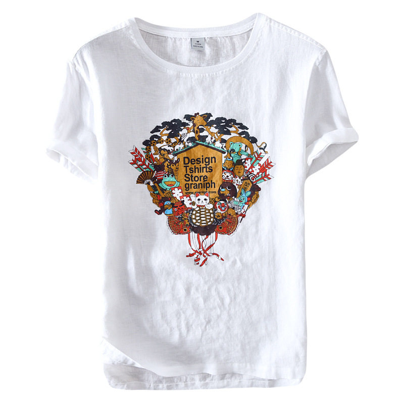 卡通印花短袖T恤日系青年