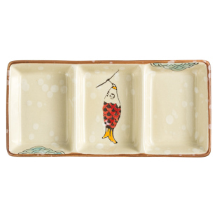 三格味碟陶瓷烤肉碟子分格盘日式小料盘子餐具调料碟多格菜碟餐盘