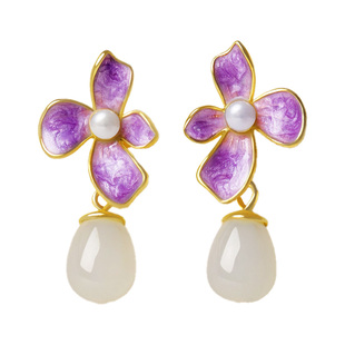 宫里上新和田玉耳饰女款天然玉石耳钉耳坠耳环生日新年情人节礼物