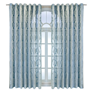 欧式高档大气绣花窗纱客厅卧室透光不透人防晒遮阳纱阳台窗帘遮光