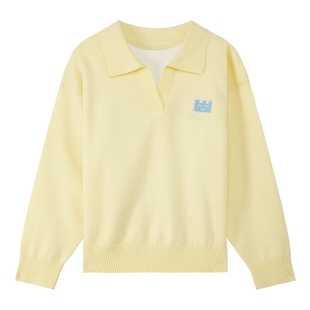 左西童装女童polo衫毛衣儿童假两件针织衫春装2026新款女孩大童潮