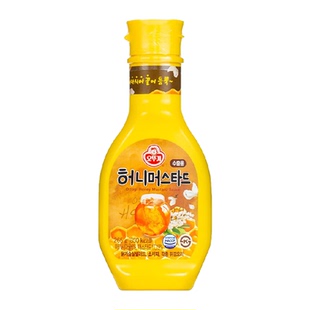 韩国进口不倒翁蜂蜜芥末味调味酱265g黄芥末酱韩式炸鸡挤压瓶装