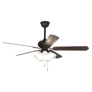 宸居新款客厅中古风扇灯中式复古餐厅电风扇吊灯一体美式吊扇灯