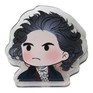 迷你音乐家夹子学生卡通琴谱钢琴莫扎特贝多芬克拉拉亚克力小礼品