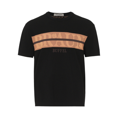 BRAUN BUFFEL/布兰施男士商务休闲T恤撞色时尚圆领套头弹力短袖衫