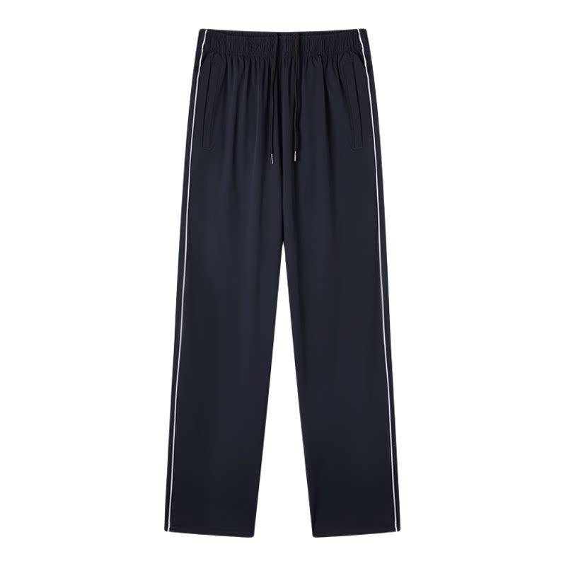 夏季冰丝速干弹力藏青校服裤