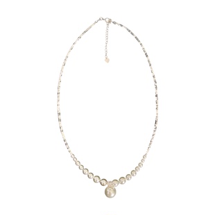 「银河瀑布」s925纯银碎银子施家正圆镶钻珍珠高级轻奢项链锁骨链