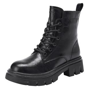 热风黑色马丁靴女2025年冬季新款增高厚底短靴百搭工装靴子女鞋子