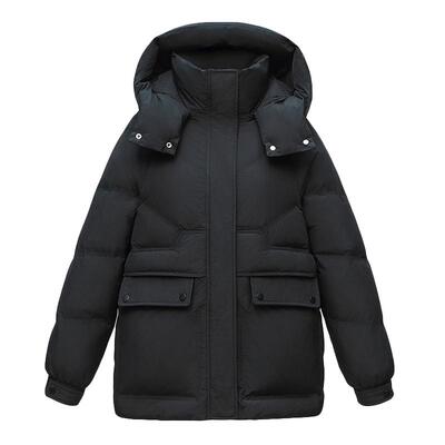 短款聚酯纤维羽绒服雅鹿可拆卸帽