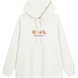 【兔瑞克同款】特步新春系列丨连帽卫衣女款红色本命年套头长袖