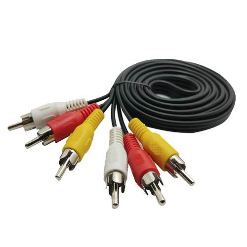 AV线 红白黄三色高清音视频线DVD/机顶盒连电视数据线3对3数字音频输出机顶盒莲花头红黄白三色信号转接3分3