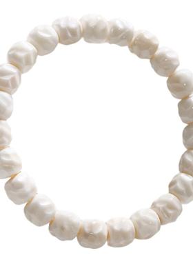 天然白玉菩提根手串女绕指手链女