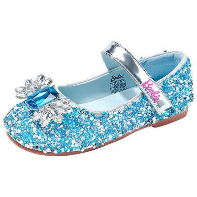 芭比女童水晶鞋软底时尚单鞋